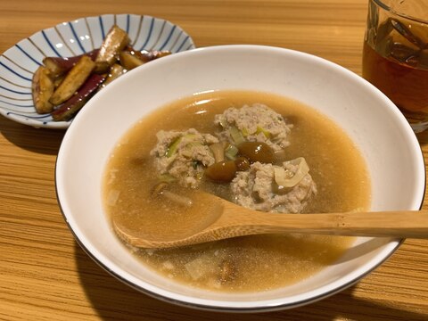 ふわふわ肉団子のお味噌汁